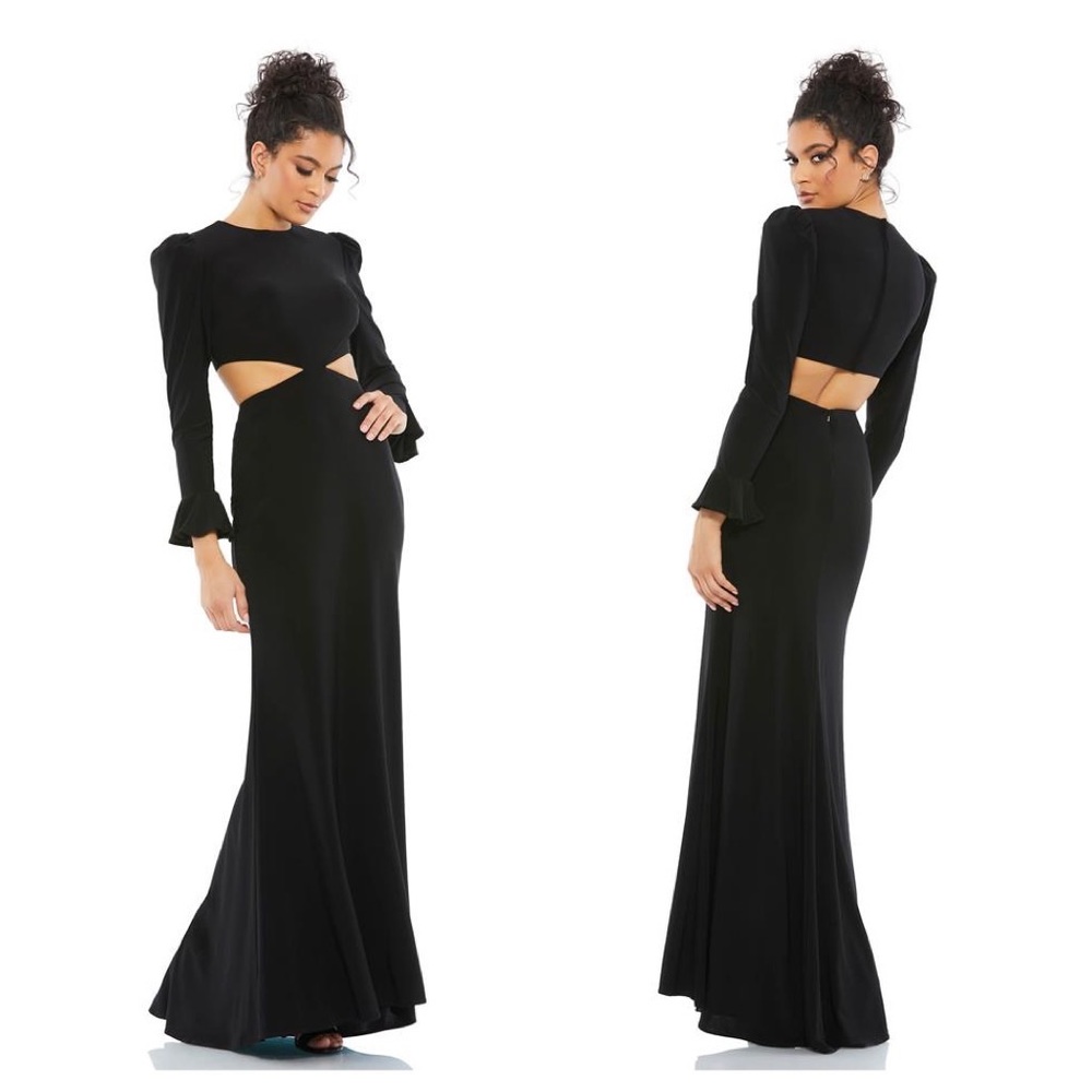 MAC DUGGAL 67944 Black Long Sleeve Cutout Mermaid Gown 6